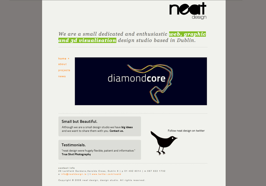 A great web design by neat design, Dublin, Ireland: 