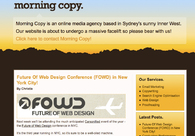 A great web design by Morning Copy, Sydney, Australia: 