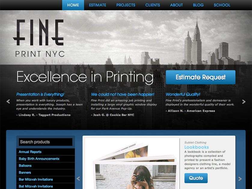 A great web design by Fine Print, Inc., New York, NY: 