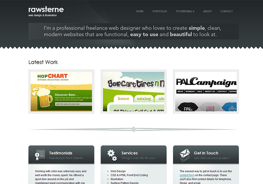 A great web design by John Rawsterne, Manchester, United Kingdom: 