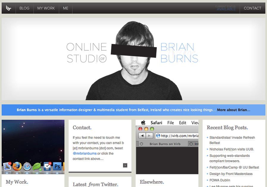 A great web design by Brian Burns, Belfast, United Kingdom: 