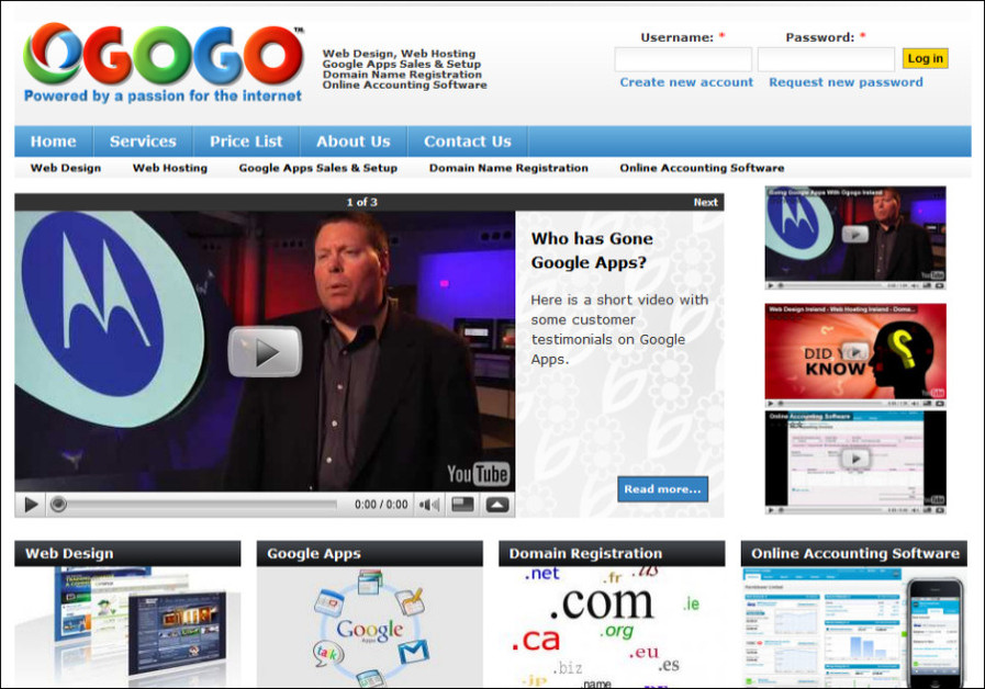 A great web design by Ogogo Internet, Cork, Ireland: 