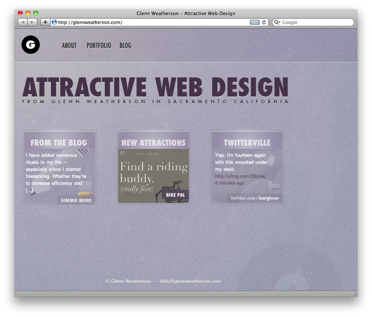 A great web design by Glenn Weatherson, Sacramento, CA: 