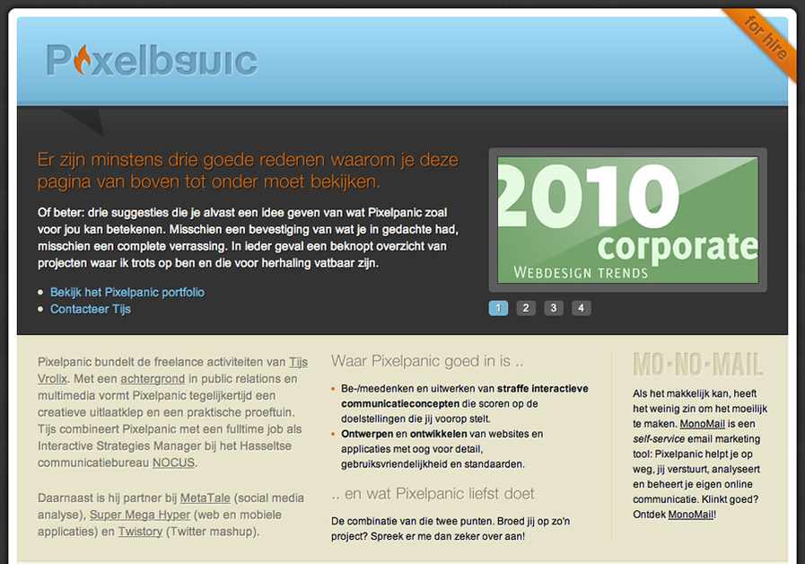 A great web design by Pixelpanic, Hasselt, Belgium: 