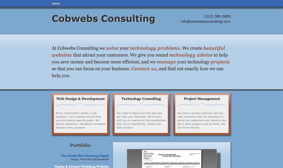 A great web design by Cobwebs Consulting, Chicago, IL: 