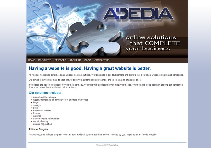 A great web design by Adedia Inc., Victoria, Canada: 