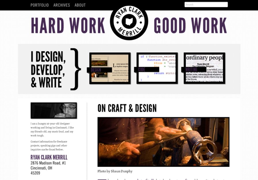 A great web design by Ryan Merrill Design, Cincinnati, OH: 