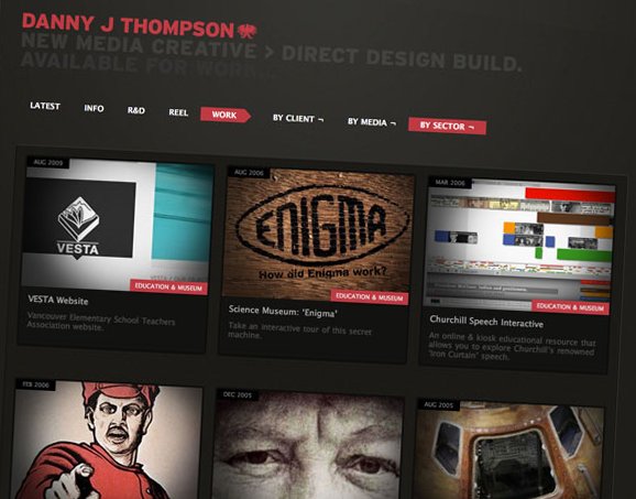 A great web design by D J Thompson, Vancouver, Canada: 