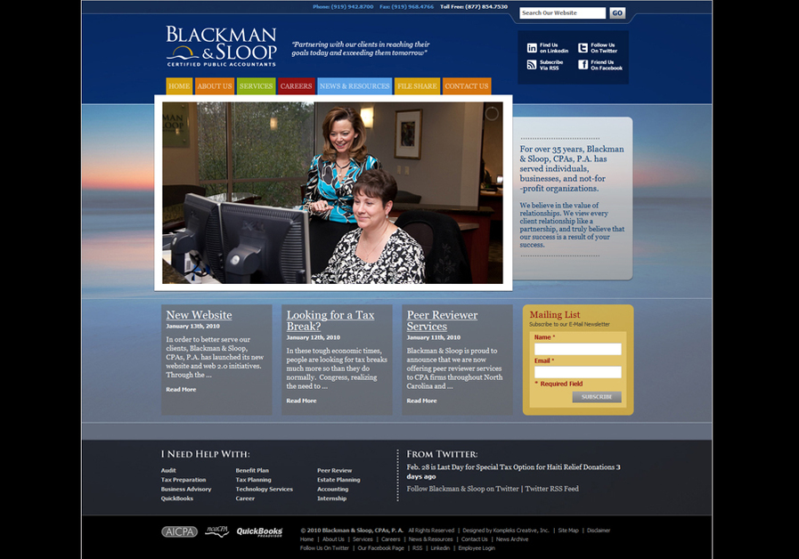 A great web design by Kompleks Creative, Inc., Raleigh, NC: 