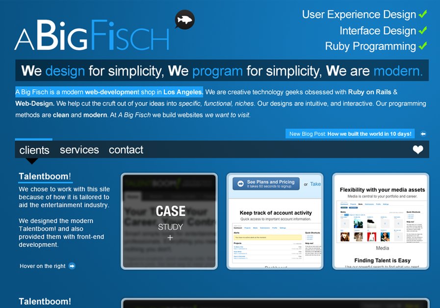 A great web design by A Big Fisch, Los Angeles, CA: 