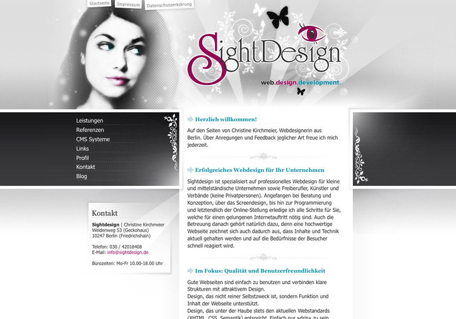A great web design by Sightdesign Christine Kirchmeier, Berlin, Germany: 