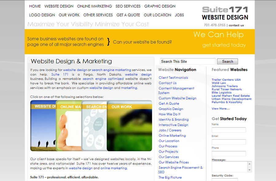 A great web design by Suite 171 Website Design, Fargo, ND: 