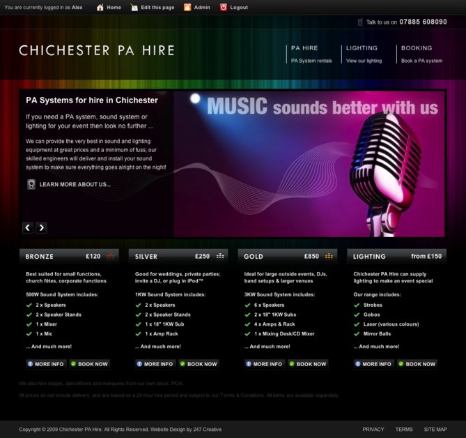 A great web design by 247 Creative, Chichester, United Kingdom: 