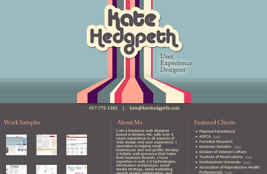 A great web design by Kate Hedgpeth, Boston, MA: 