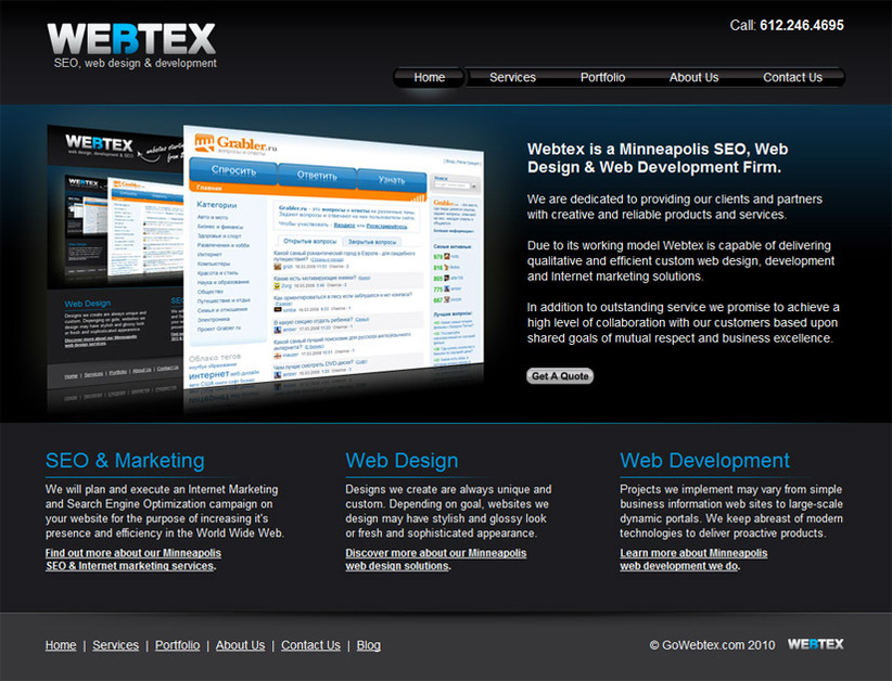 A great web design by Webtex, Minneapolis, MN: 