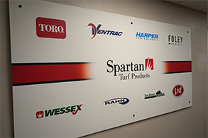 Spartan Turf Products wall of partners