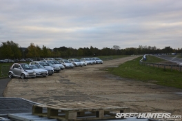 The remains of the Brooklands oval racing circuit, Weybridge, Surrey, United Kingdom