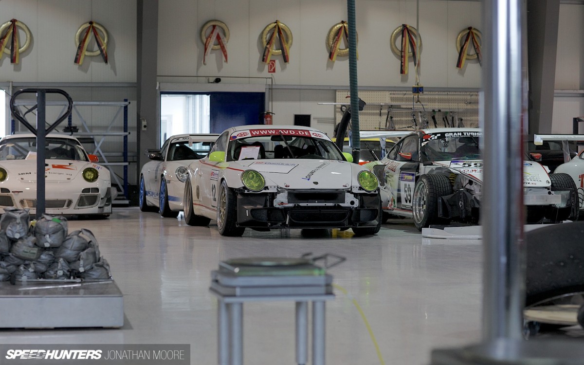 Manthey Racing headquarters on the Gewerbe Park at the Nürburgring Nordschleife, Germany