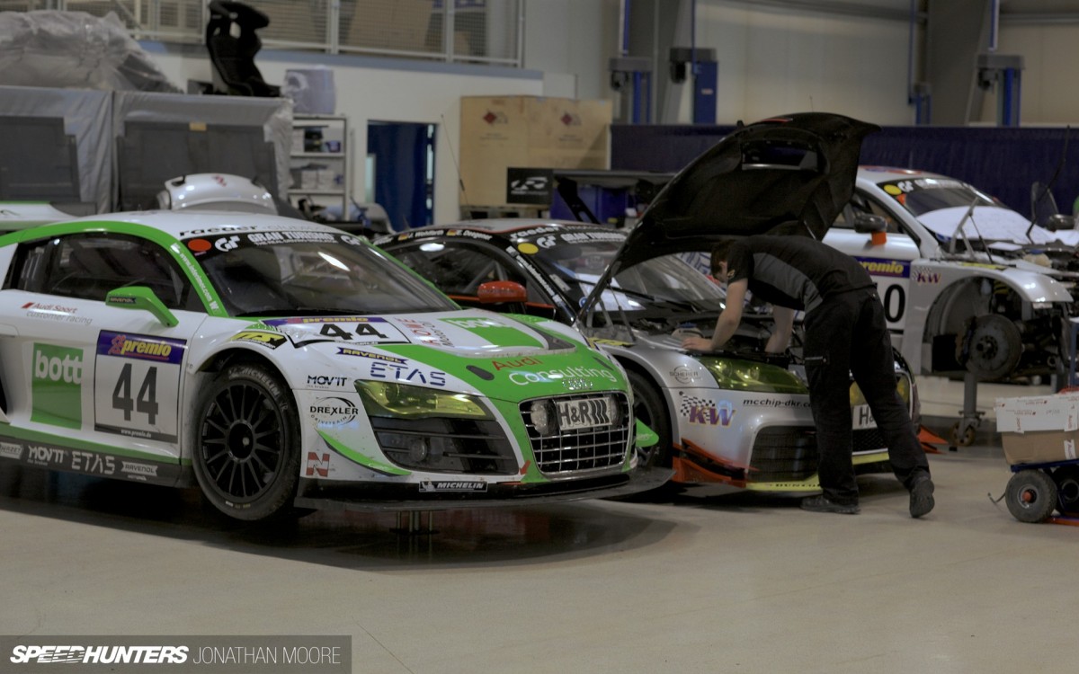 Manthey Racing headquarters on the Gewerbe Park at the Nürburgring Nordschleife, Germany