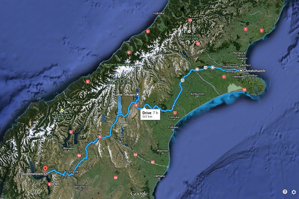 SOUTH ISLAND MAP