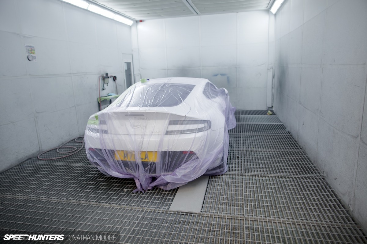 The Aston Martin Heritage Works facility in Newport Pagnell