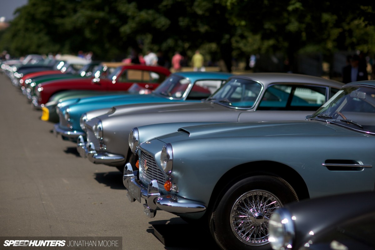 The Centenary Celebration event at Kensington Gardens, London, bringing together the largest collection of Aston Martins n history to celebrate the hundredth anniversary of the company