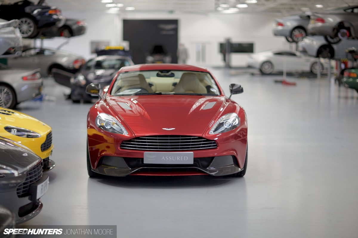 The Aston Martin Heritage Works facility in Newport Pagnell