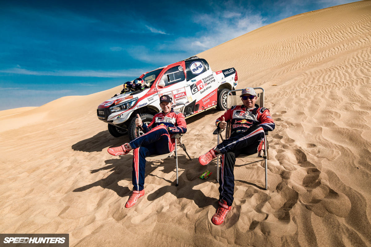 Giniel de Villiers (ZAF) and Dirk Von Zitzewitz (DEU) of Toyota Gazoo Racing SA