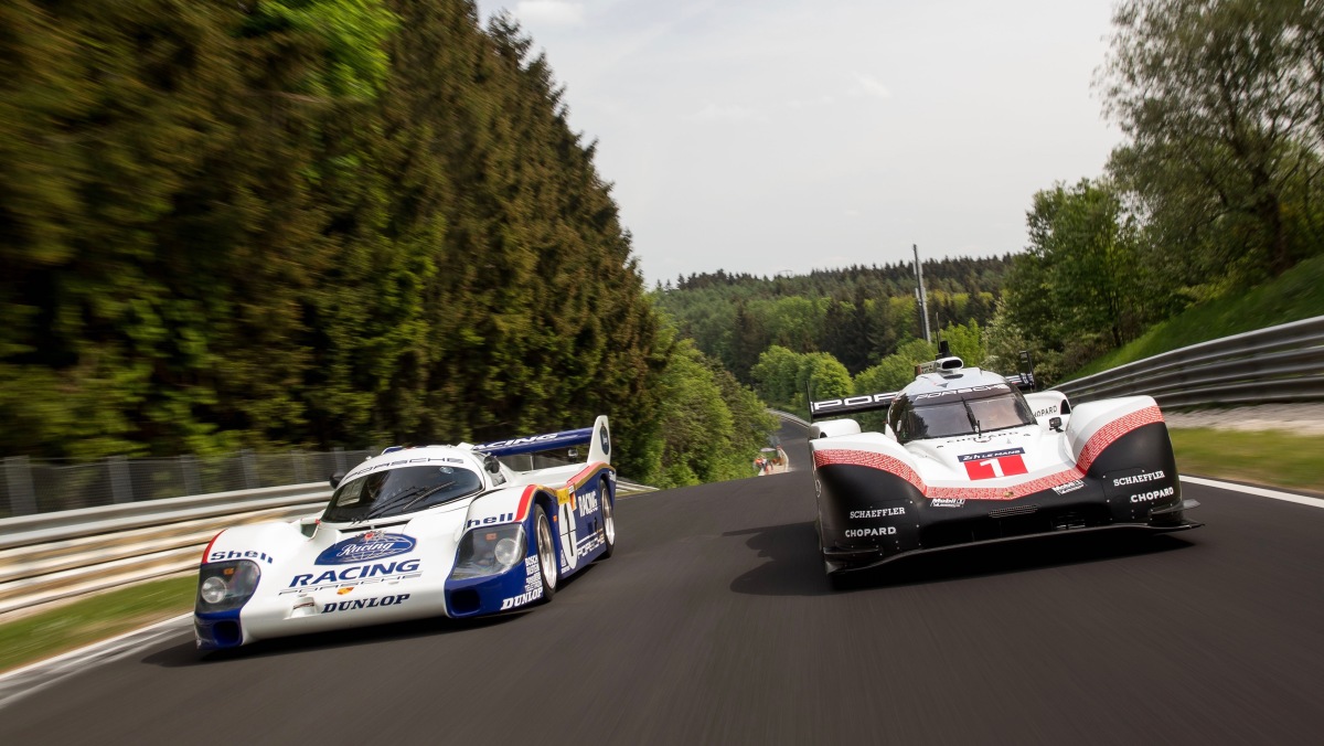 Porsche 956 C (Hans-Joachim Stuck), Porsche 919 Hybrid Evo (Timo Bernhard)