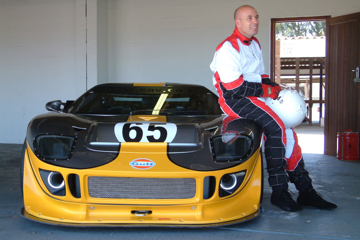 15 V8Stealth Beetle 02 Jean with a racing GTR he built and raced