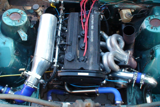 Aug 2010 – 4cyl Mazda FE Turbo setup – Toe ek die kar net van Dirk Lourens af terug gekry&nbsp;het