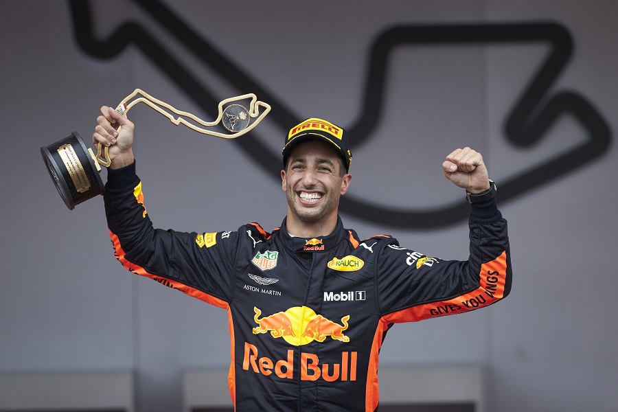 2018 F1 Monaco 6 Daniel Ricciardo Trophy Celebration Steve Etherington Photo Speed Sport