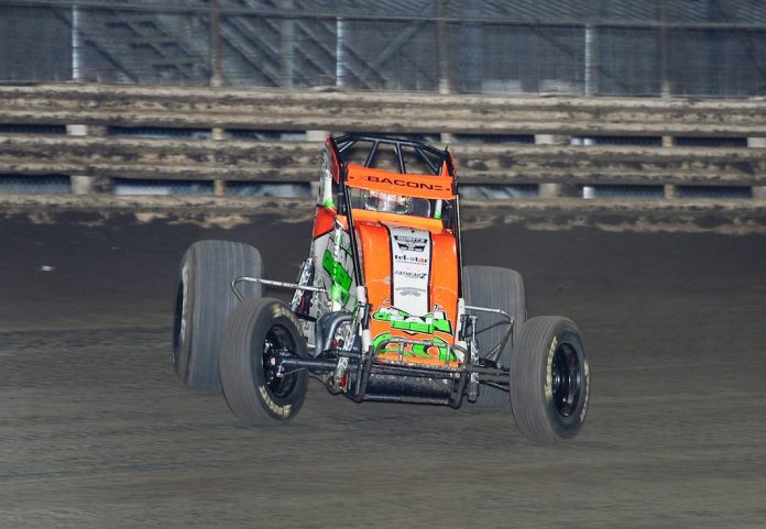KRP_2220 Brady Bacon dominated the Corn Belt Nationals Saturday at Knoxville Raceway. (Ken Berry photo)