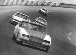 Greg Sacks en route to victory in the 1985 Firecracker 400 at Daytona Int'l Speedway. (NASCAR Photo)
