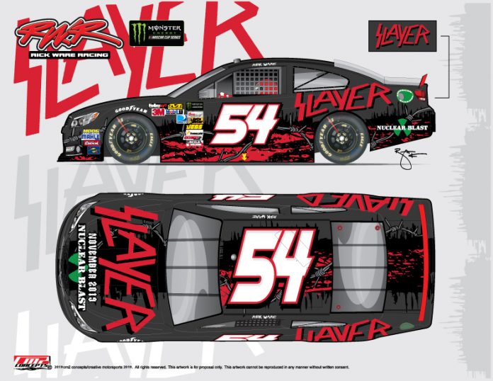 Musical act Slayer will sponsor Rick Ware Racing and J.J. Yeley at Bristol Motor Speedway. Musical act Slayer will sponsor Rick Ware Racing and J.J. Yeley at Bristol Motor Speedway.