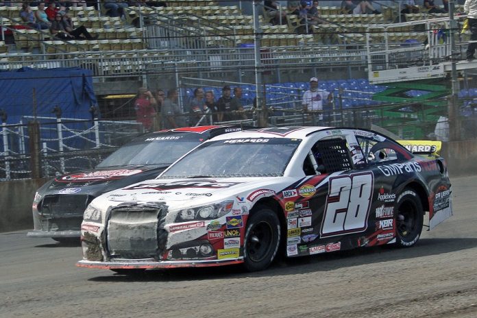 2019 ARCA Springfield-5 Carson Hocevar Corey Heim Battle Jim DenHamer Photo