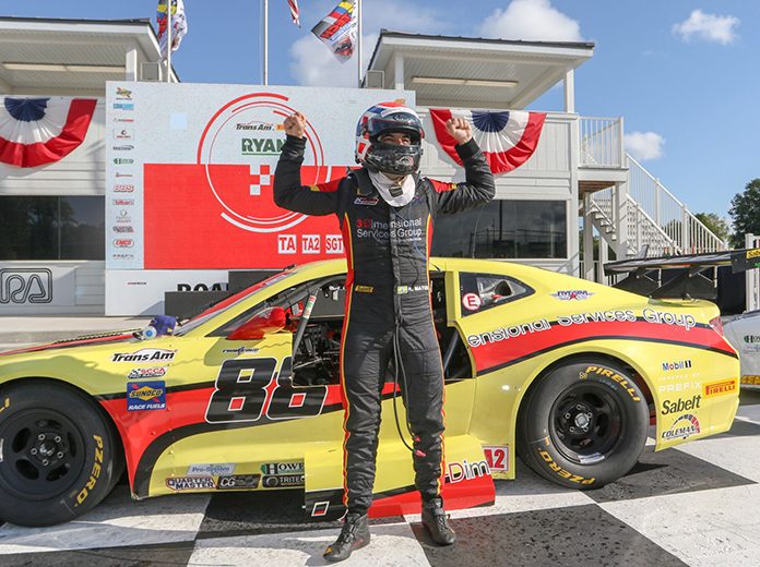 Rafa Matos celebrates his victory Saturday at Road America. Rafa Matos celebrates his victory Saturday at Road America.