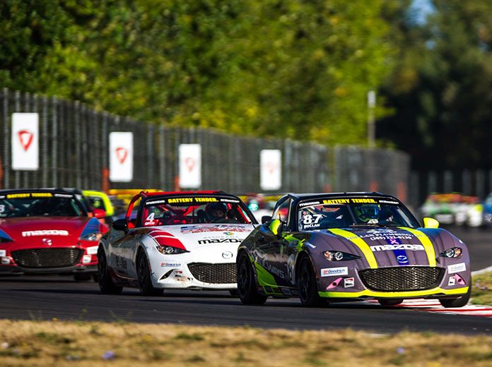 Selin Rollan leads Sunday's BatteryTender Global Mazda MX-5 Cup field at Portland Int'l Raceway. Selin Rollan leads Sunday's BatteryTender Global Mazda MX-5 Cup field at Portland Int'l Raceway.