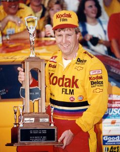 Sterling Marlin in Daytona 500 victory lane in 1995. (NASCAR Photo)