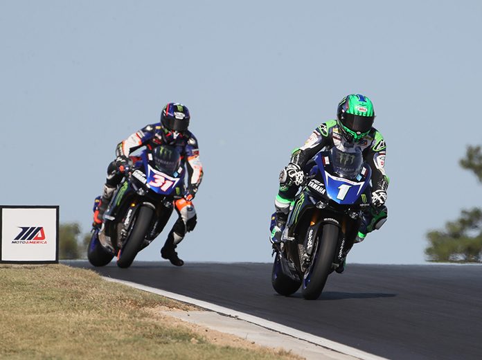 Cameron Beaubier (1) leads teammate Garrett Gerloff Sunday at Barber Motorsports Park. (Brian J. Nelson Photo) Cameron Beaubier (1) leads teammate Garrett Gerloff Sunday at Barber Motorsports Park. (Brian J. Nelson Photo)