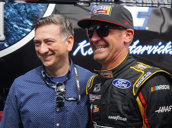 Clint Bowyer (right) poses with Medal of Honor recipient David Bellavia Saturday at Daytona Int'l Speedway. (Bruce Martin Photo) Clint Bowyer (right) poses with Medal of Honor recipient David Bellavia Saturday at Daytona Int'l Speedway. (Bruce Martin Photo)