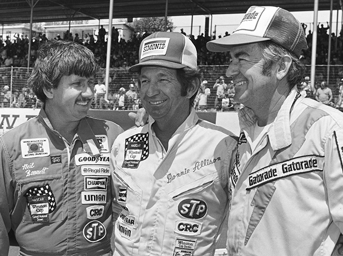 (From left) Neil Bonnett, Donnie Allison and Bobby Allison. (NASCAR Photo)