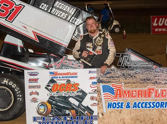 Casey Wills in victory lane at Nevada Speedway. (Tim Aylwin Photo) Casey Wills in victory lane at Nevada Speedway. (Tim Aylwin Photo)