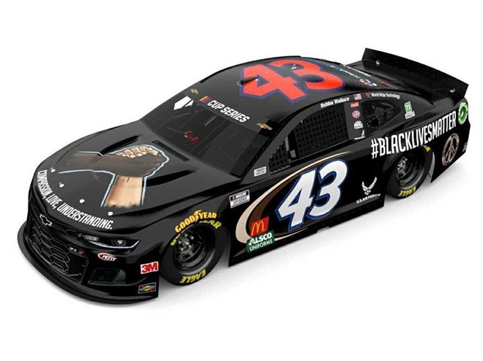 Bubba Wallace will drive a #BlackLivesMatter car during Wednesday's NASCAR Cup Series race at Martinsville Speedway. Bubba Wallace will drive a #BlackLivesMatter car during Wednesday's NASCAR Cup Series race at Martinsville Speedway.