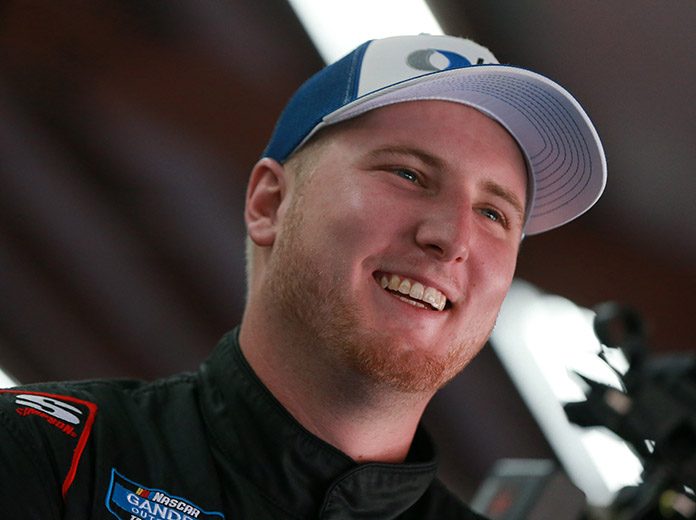 Austin Hill is set to lead the NASCAR Gander RV & Outdoors Truck Series field to the green flag Saturday at Homestead-Miami Speedway. (Sean Gardner/Getty Images Photo) Austin Hill is set to lead the NASCAR Gander RV & Outdoors Truck Series field to the green flag Saturday at Homestead-Miami Speedway. (Sean Gardner/Getty Images Photo)