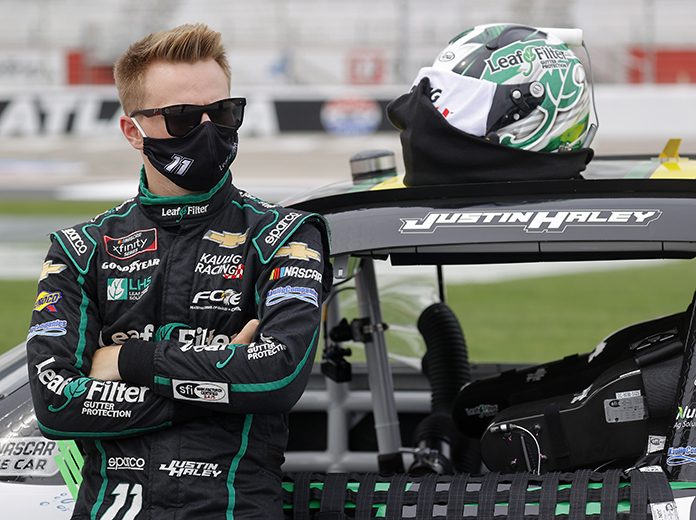 Justin Haley will start Saturday's NASCAR Xfinity Series race from the pole at Talladega Superspeedway. (Chris Graythen/Getty Images Photo) Justin Haley will start Saturday's NASCAR Xfinity Series race from the pole at Talladega Superspeedway. (Chris Graythen/Getty Images Photo)