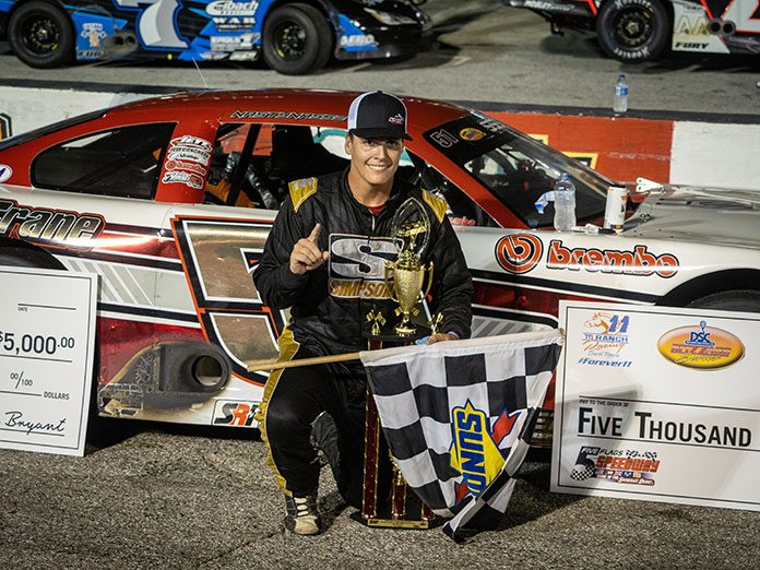 Stephen Nasse in victory lane on Friday night at Five Flags Speedway. (Jason Reasin Photo) Stephen Nasse in victory lane on Friday night at Five Flags Speedway. (Jason Reasin Photo)
