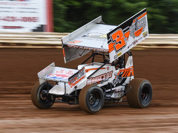 2020 PA Speedweek 1 Grove Brock Zearfoss Action Dennis Bicksler Photo All Star Run Comes