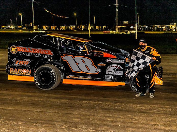 Brad Rouse in victory lane Saturday at Merrittville Speedway. (Nitroman Media Photo) Brad Rouse in victory lane Saturday at Merrittville Speedway. (Nitroman Media Photo)