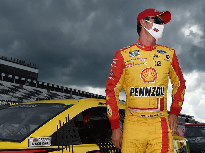 Joey Logano will start from the pole for Sunday's Big Machine Hand Sanitizer 400 at Indianapolis Motor Speedway. (Jared C. Tilton/Getty Images Photo)